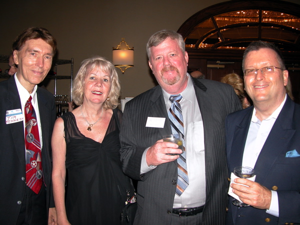 Tim Kennedy of the Trump Network, left, with Candy Doherty of Ellie's Catering, Jim Guilbeult, executive chef and co-owner of the Grand Flamingo Ballroom and Sheldon Jaffee, a Boca Raton Realtor.