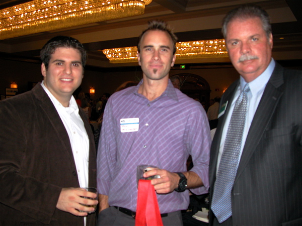 Anthony Cutaia of Monk Consulting Group, left with Ryan McFarland of WestStar Mortgage Inc. and Steve Pollart of Wells Fargo Insurance Services Southeast. 