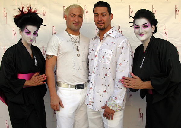 Salon owners Mark and Peter Hasche-DeRosa flanked by their mothers, Lisa Mueller, left, and Lorraine DeRosa. 