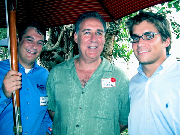 Adam Fernholz of PerfecTemp, left, with Bruce Berns of Nostalgic America and Gonzalo Olmedo of Rohrer Restorative Dentistry. 