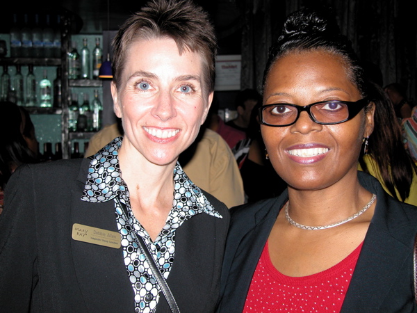 Debbie Allen, an independent consultant with Mary Kay, left, with Lisa Hamilton-Johnson of the TLC Mobility Foundation. 
