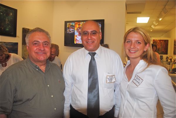 Charles Canone, a CPA and member of the chamber board, left, with David Solomon of Kennedy's All-American Barber Club and Terra Spero of RealTime Marketing Group. 