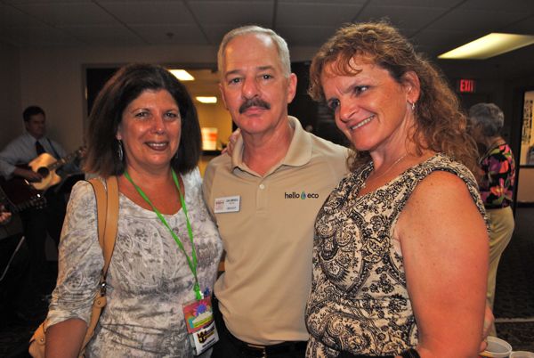 udy Guilbeault of Twin Fish Interline Travel, left, with John Campanola of Hello Eco and Peggy Kelleher of MorganStanley SmithBarney.