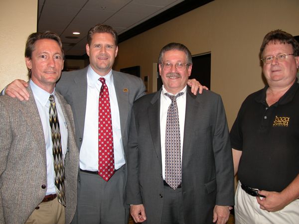 Matt Swanson of The Swanson Real Estate Team, left, with Troy M. McLellan of the Boca Raton Chamber of Commerce; Richard Berman of Property Damage Consultants; and Bruce Klein Jr. of Boca magazine. 