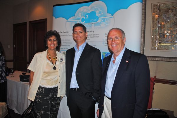 Yvonne Graber of Computer Community Hospital with Rick Mancinelli and Mil Wolfson of C3 Cloud. 