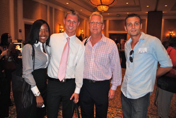 Allison Hancock and Brandon Harwood of the Auto Show of the Palm Beaches with Harry Kuhr of Northwood University and Kyle Bojan of Segway Tours of Delray Beach.