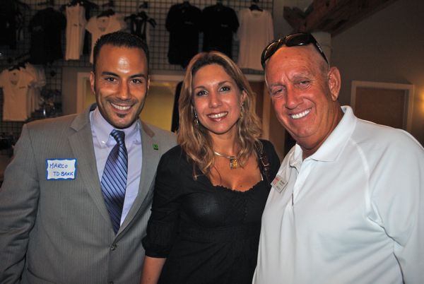 Marco Costa and Rocio Arndt with Ron Gilinsky, an ambassador with the Delray Beach Chamber of Commerce.