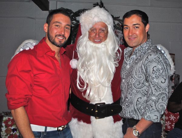 Peter DeRosa and Mark Hasche of PeterMark Salon in Delray Beach with Santa Claus of Christmas Enterprises at the North Pole. 