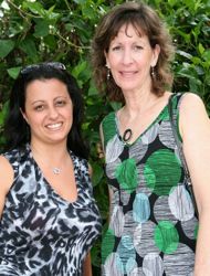 Crane's General Manager Cathy Balestriere with Melissa Carter of Old School Square at last year's Yak Yak. 