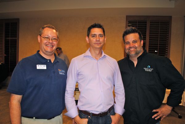 Steve Shelby of FarVision Networks, left, with Rick Mancinellie of C3 Clound and Nash Carey of Serenity Styles.