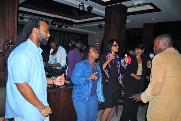 Tavares Johnson of Johnson Building Construction & Design with Jillian McBride of Primerica, Victoria Hughes of the TED Center and Roger George of Voices Entertainment.